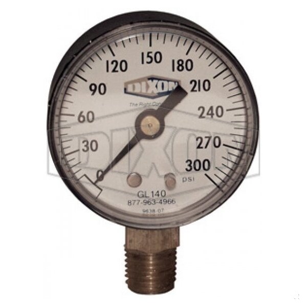 Standard Dry Gauge, 0 to 1000 psi, 1/4 in Connection, 2-1/2 in Dial, +/- 3-2-3 %